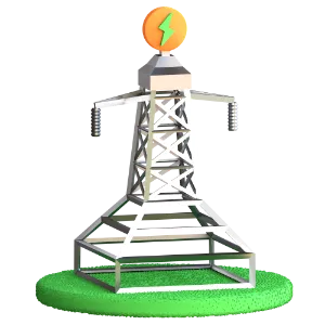 Grafika przedstawiająca odbieranie energii przez sieć energetyczną